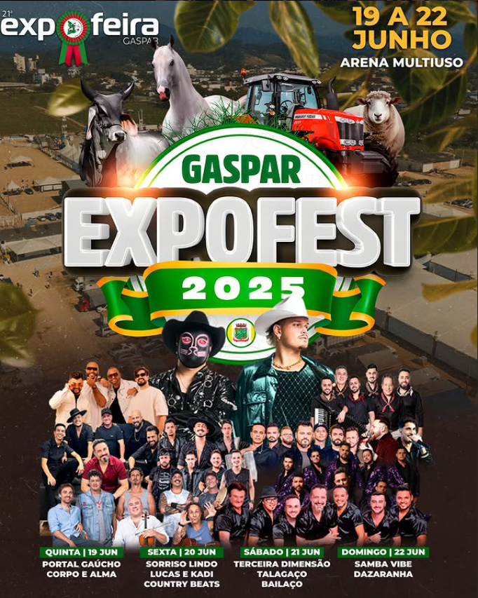 Expo Gaspar 2025 promete movimentar a cidade com cultura, negócios e grandes shows